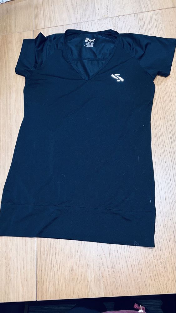 Czarna damska sportowa koszulka 36-38 S-M lidl