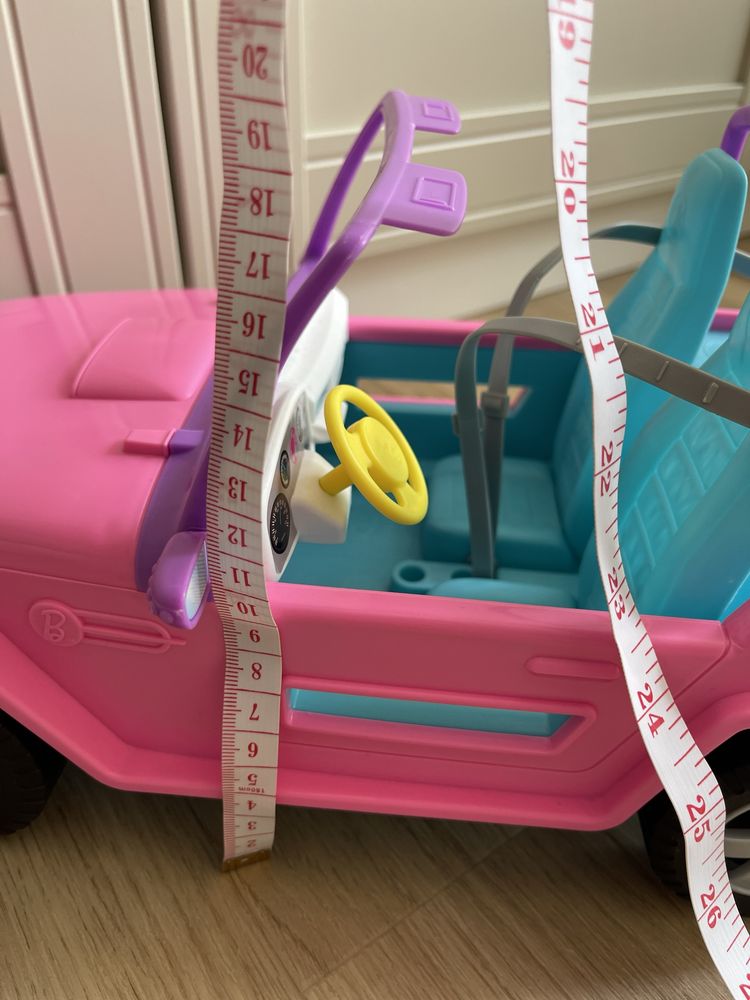 Carro da boneca Barbie, novo, cor-de-rosa, jeep, descapotável, Mattel,