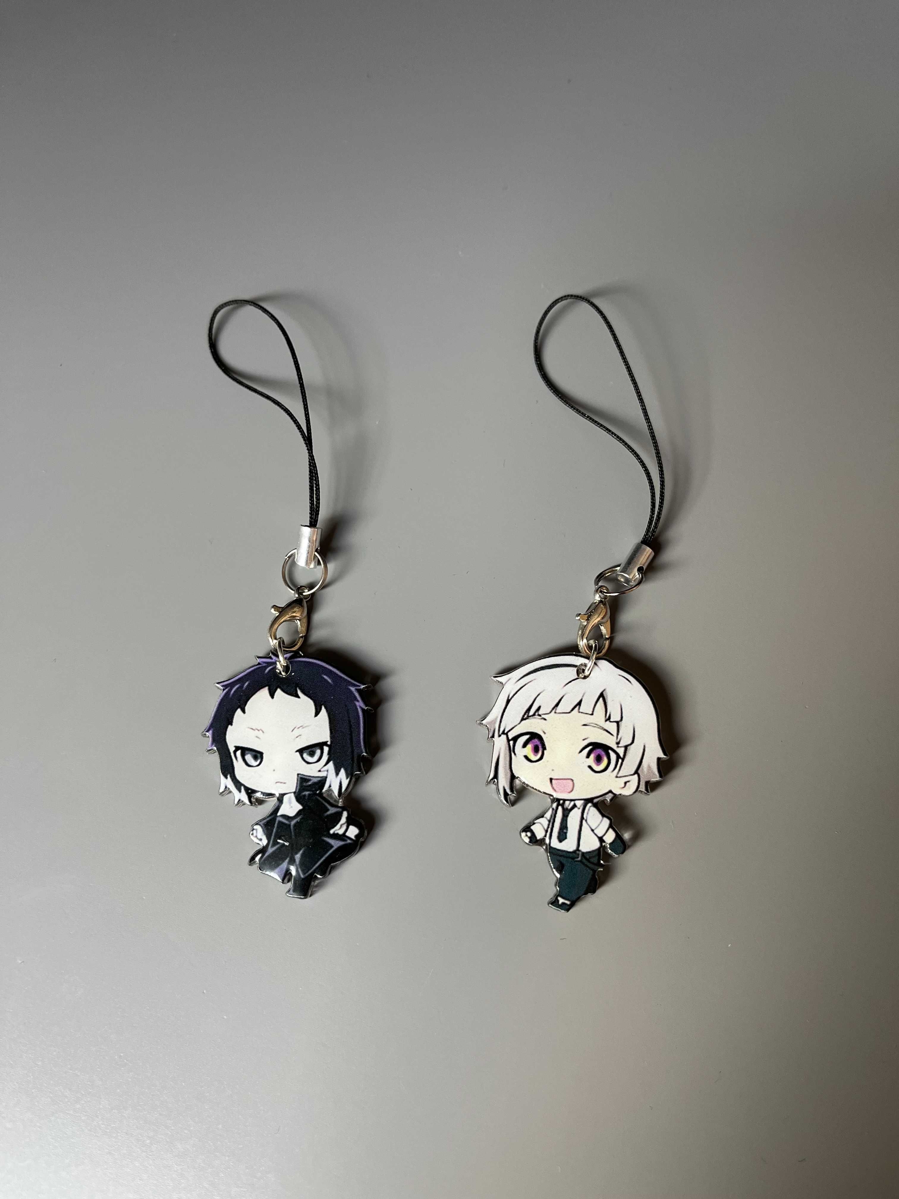 mini breloki zawieszki do telefonu Akutagawa i Atsushi