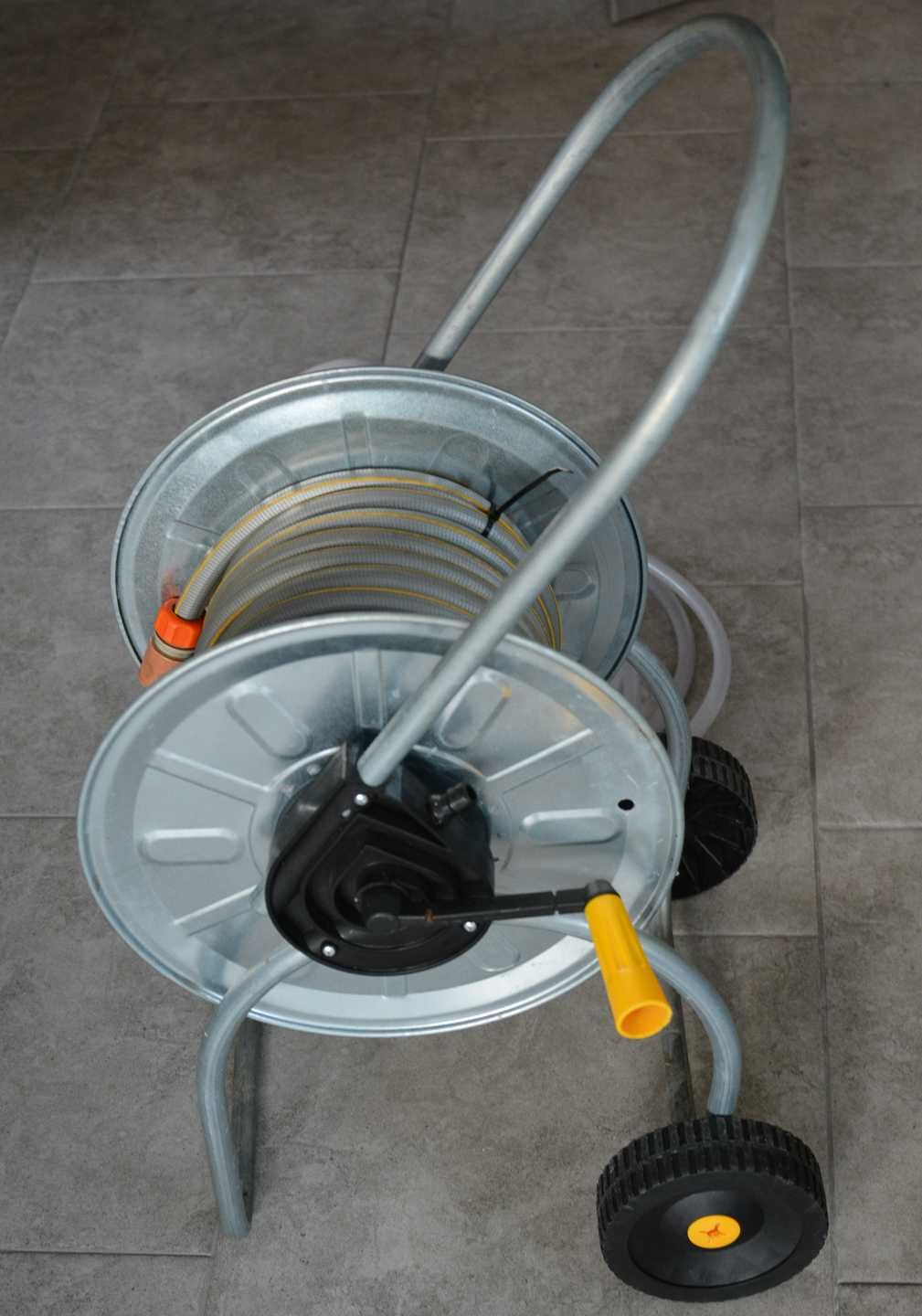 WĄŻ ogrodowy na stojaku 20m + Hazelock +złączki SOLIDNY METALOWY Ocynk