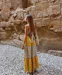 NOWA 34 XS ZARA sukienka bawełna print wzór boho długa wielokolorowya