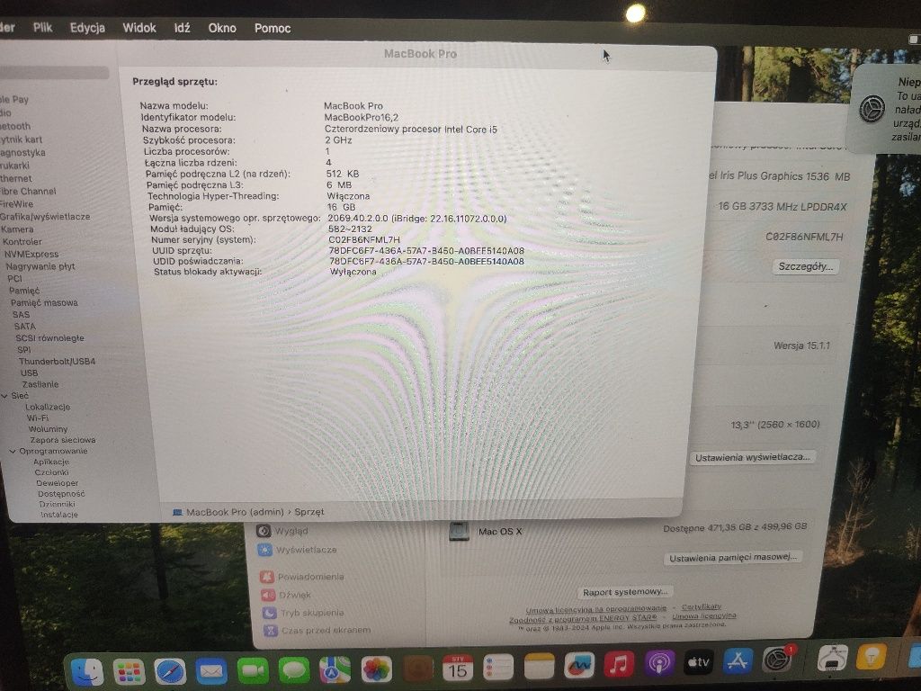 Macbook Pro M1, 2020, 16GB RAM 512GB