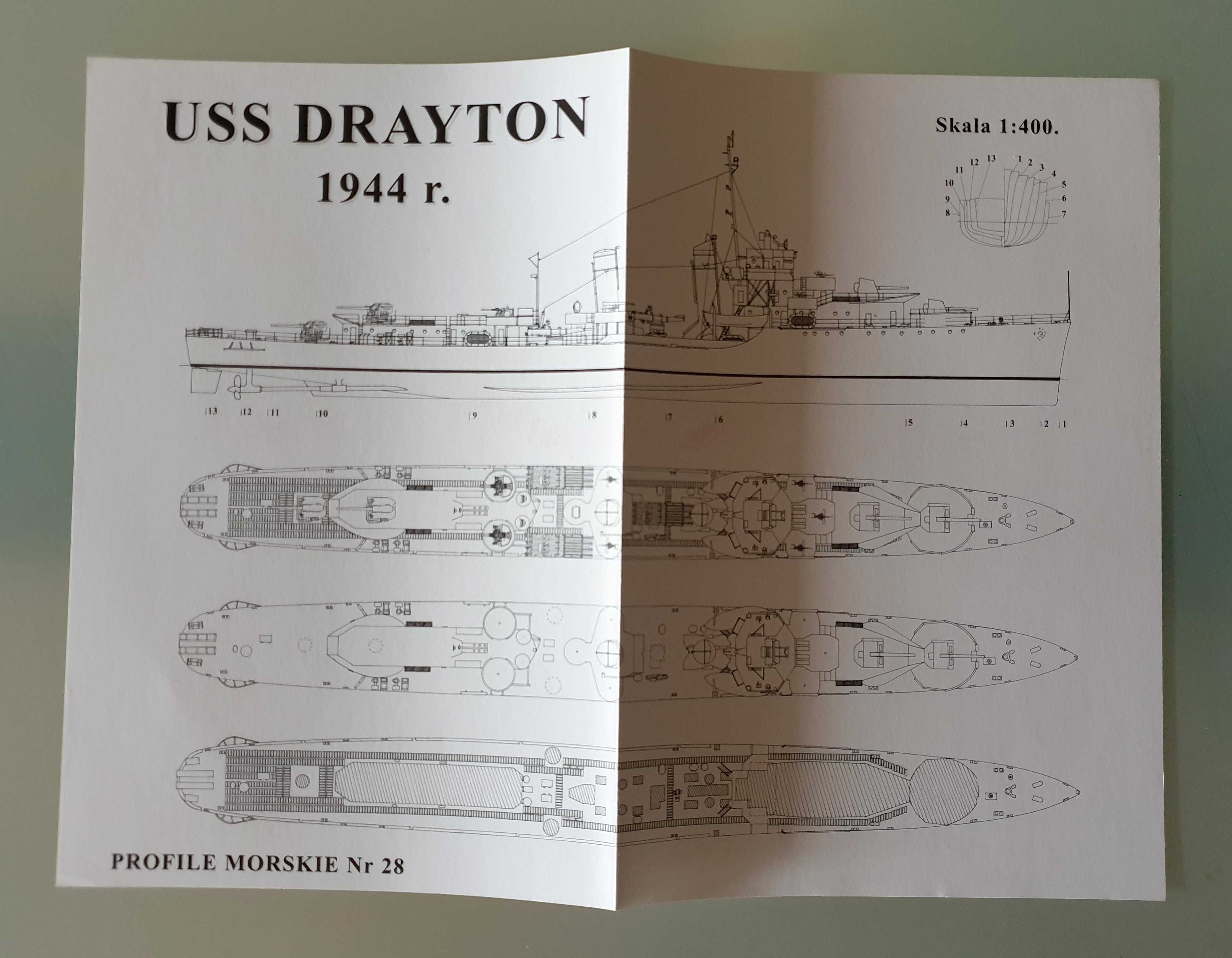 Profile Morskie 28 - Amerykański niszczyciel USS Drayton klasy Mahan