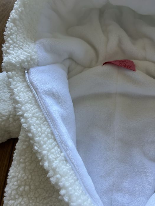 Дитячий комбінезон зимовий білосніжний , білий , Тедді