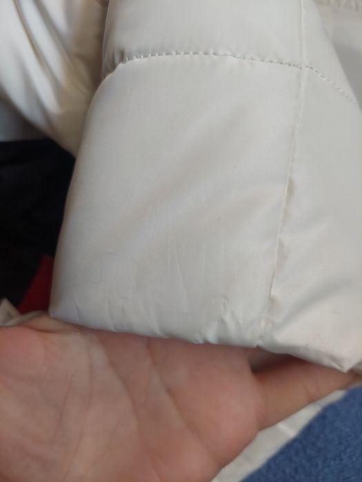 Kurtka biała zimowa puchowa używana jako narciarska Bogner