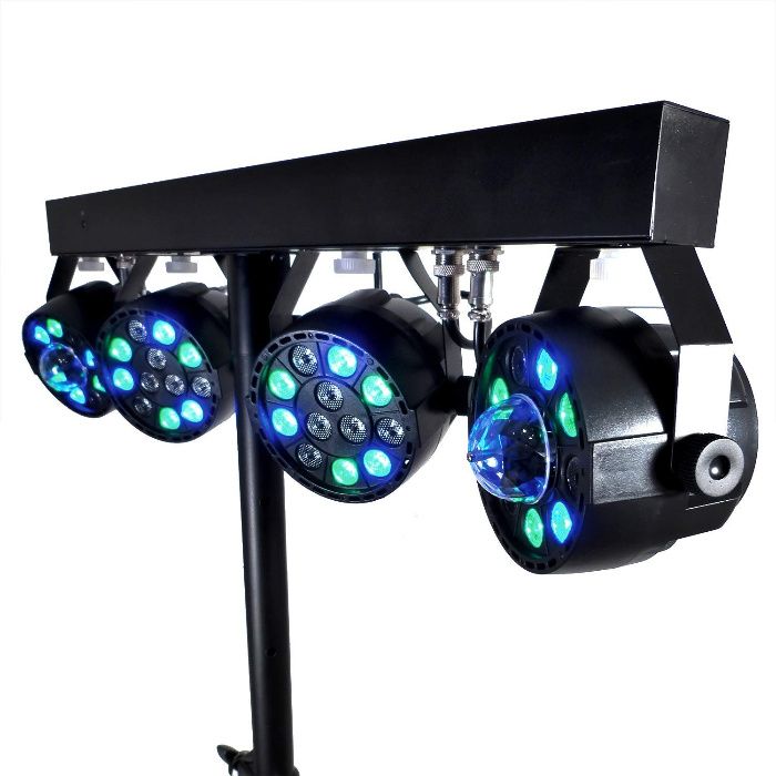 Barra Luz c/ 4 Projectores RGB DMX c/ comando