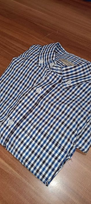 Casualowa koszula w kratkę z długim rękawem M (medium)