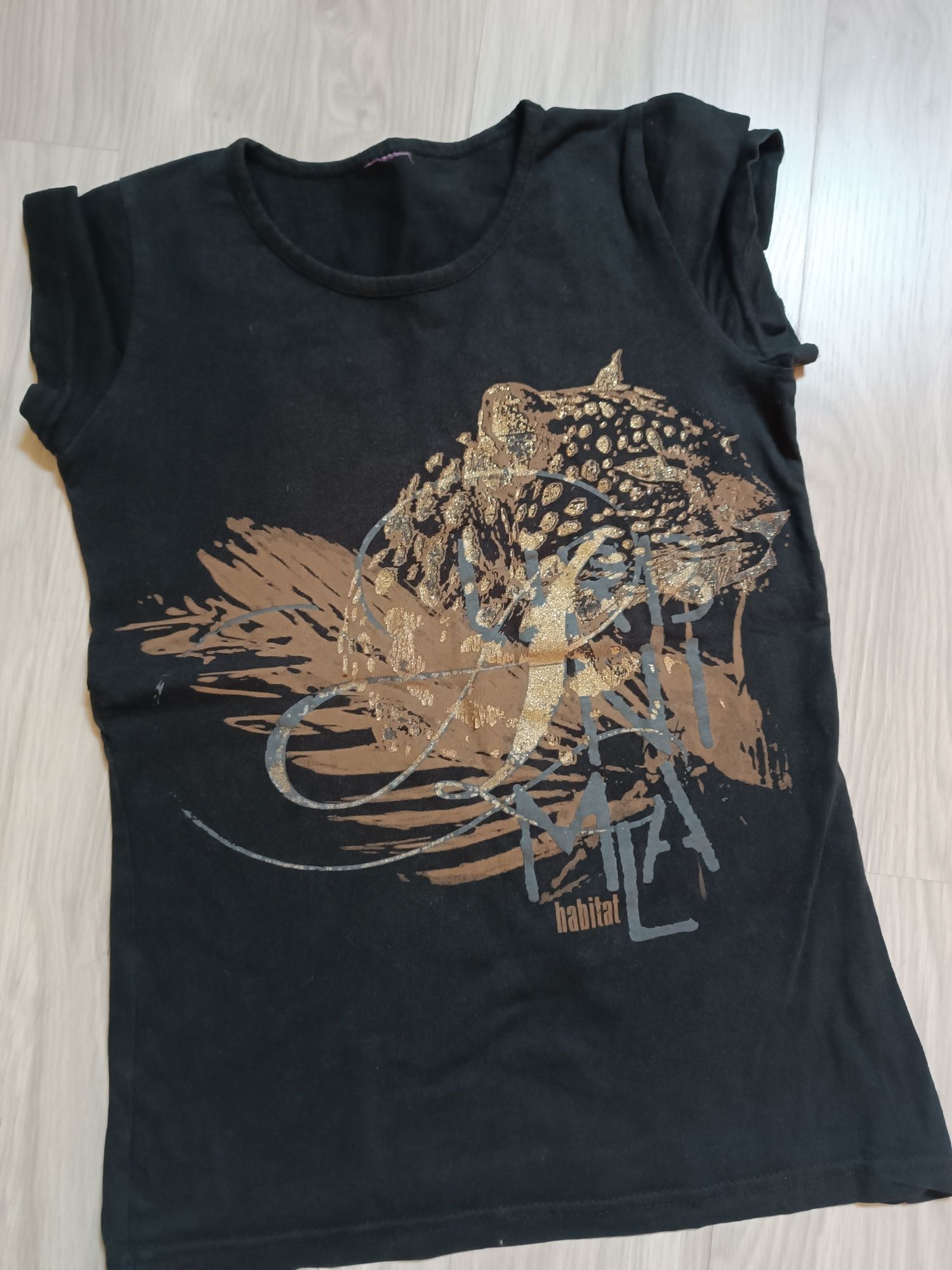 Szorty+t-shirt zestaw damski spodenki jeansowe XS-S krótkie dżinsy
