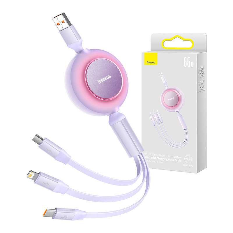 Baseus Mirror 2 Zwijany Kabel 3w1 micro/Light/USB C 66W 1.1m Sklep Wwa