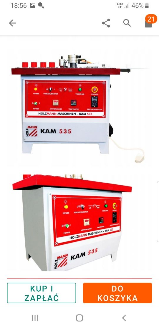 Okleiniarka  krzywoliniowa  półautomatyczna