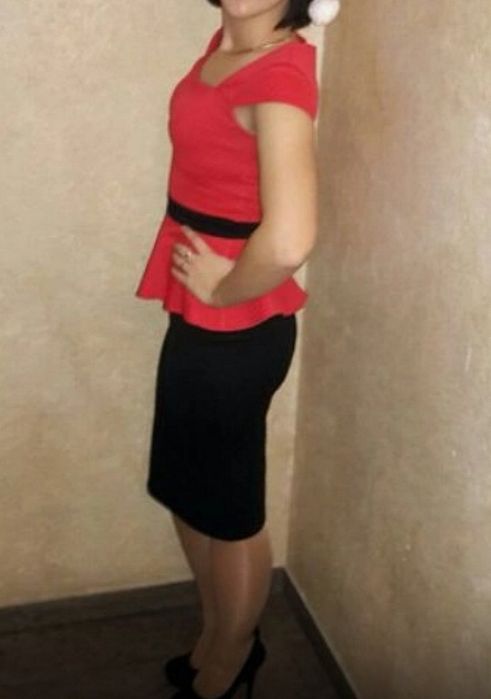 Сукня міді чорно-червона (платье)