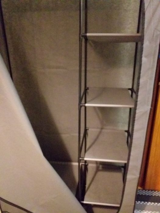 Roupeiro lona resistente 5prateleira,varão p cabides,2cores,PREÇO UNID