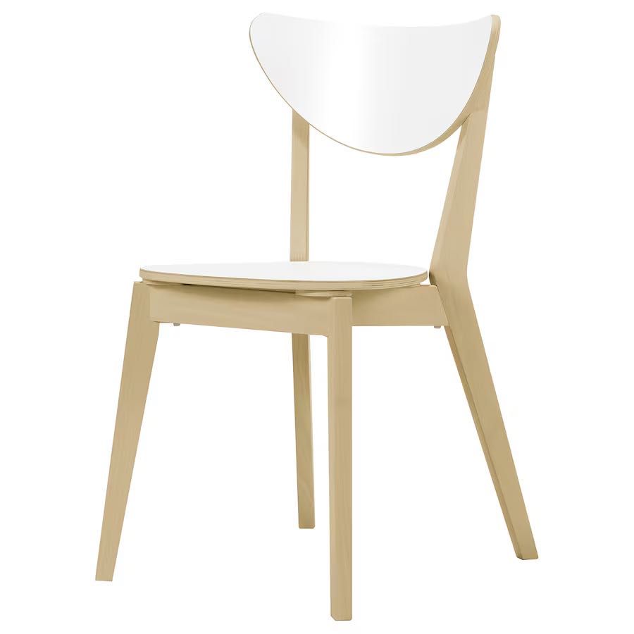 NORDMYRA, 4 Cadeiras  branco/bétula