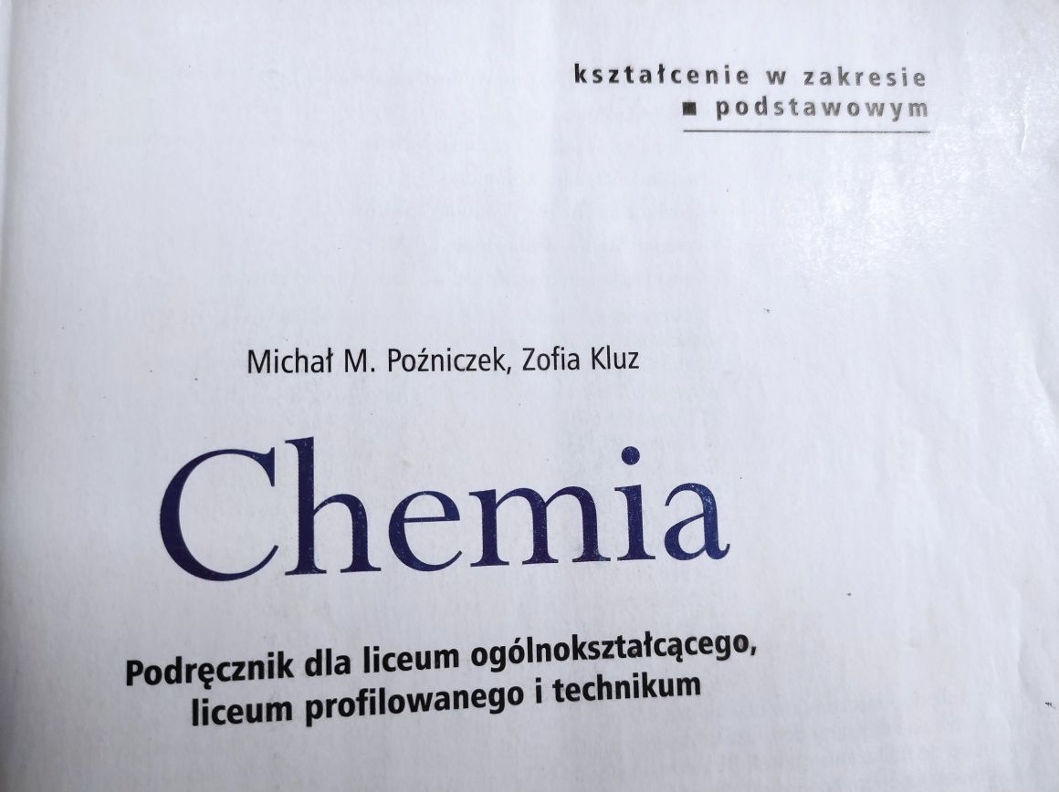 Książka chemia liceum Poźniaczek Kluz WSiP organiczna nieorganiczna