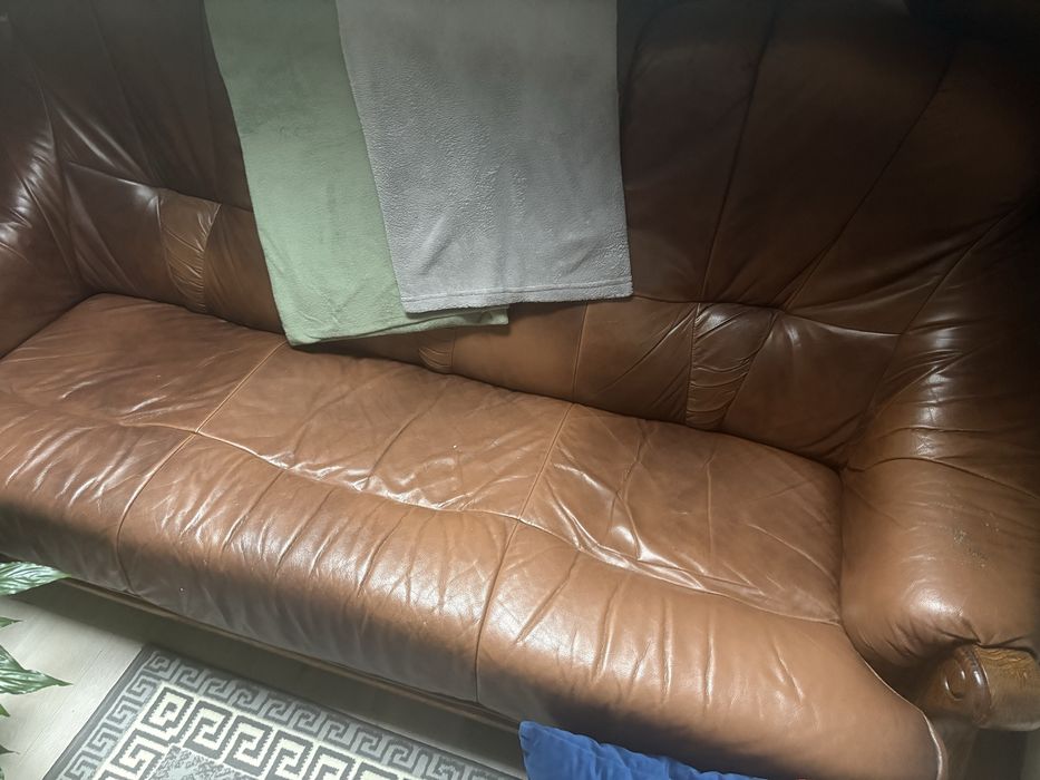 Kanapa rozkladana skurzana