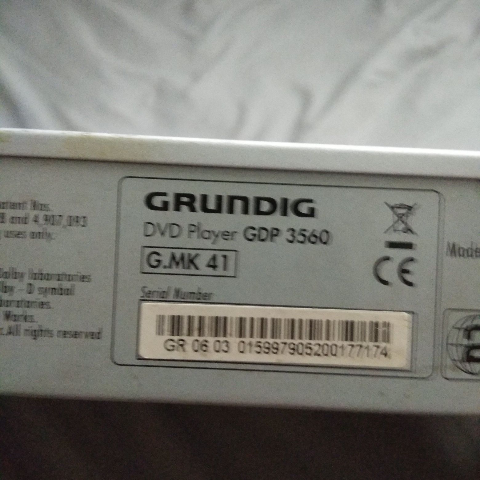 DVD Grundig GDP 3560 na części