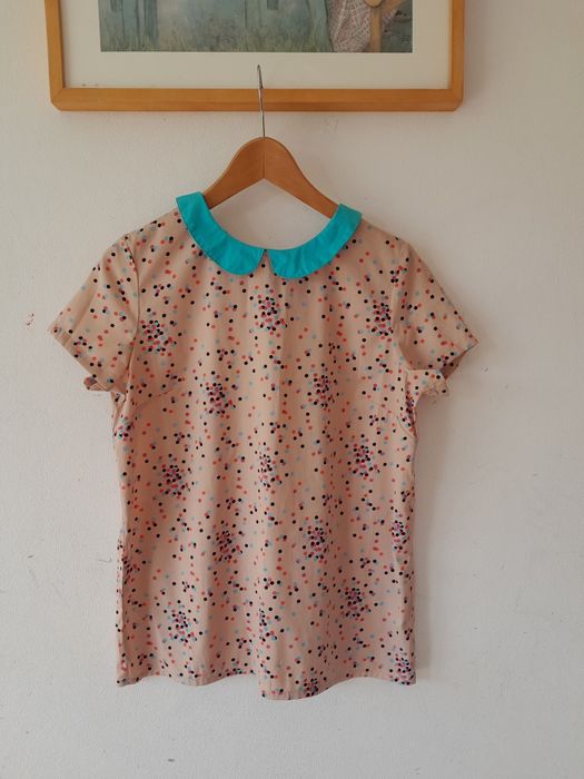 Reserved bluzka koszula vintage shirt dots w groszki w kropki kolorowa