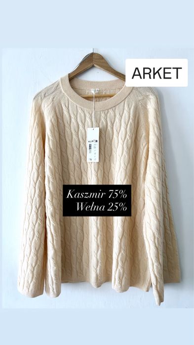Nowy kaszmirowy sweter Arket 44/46/48/50 welna kaszmir