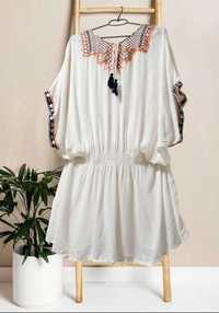 Белая натуральная блуза-вышиванка Италия, р. One size