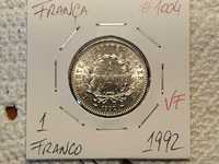 França - moeda de 1 franco de 1992