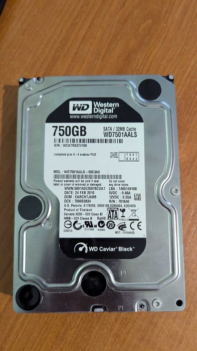 Western Digital HDD Black 750GB WD7501AALS