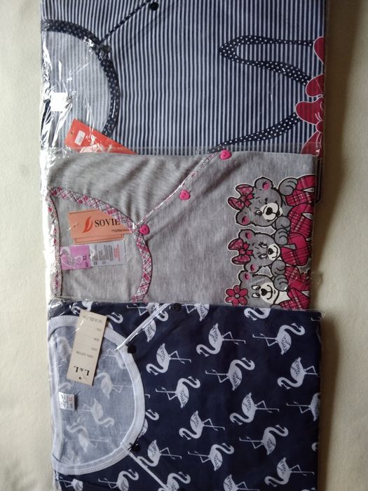 XL Koszulą ciążowa nocna piżama do karmienia odpinana rozpinana na bok