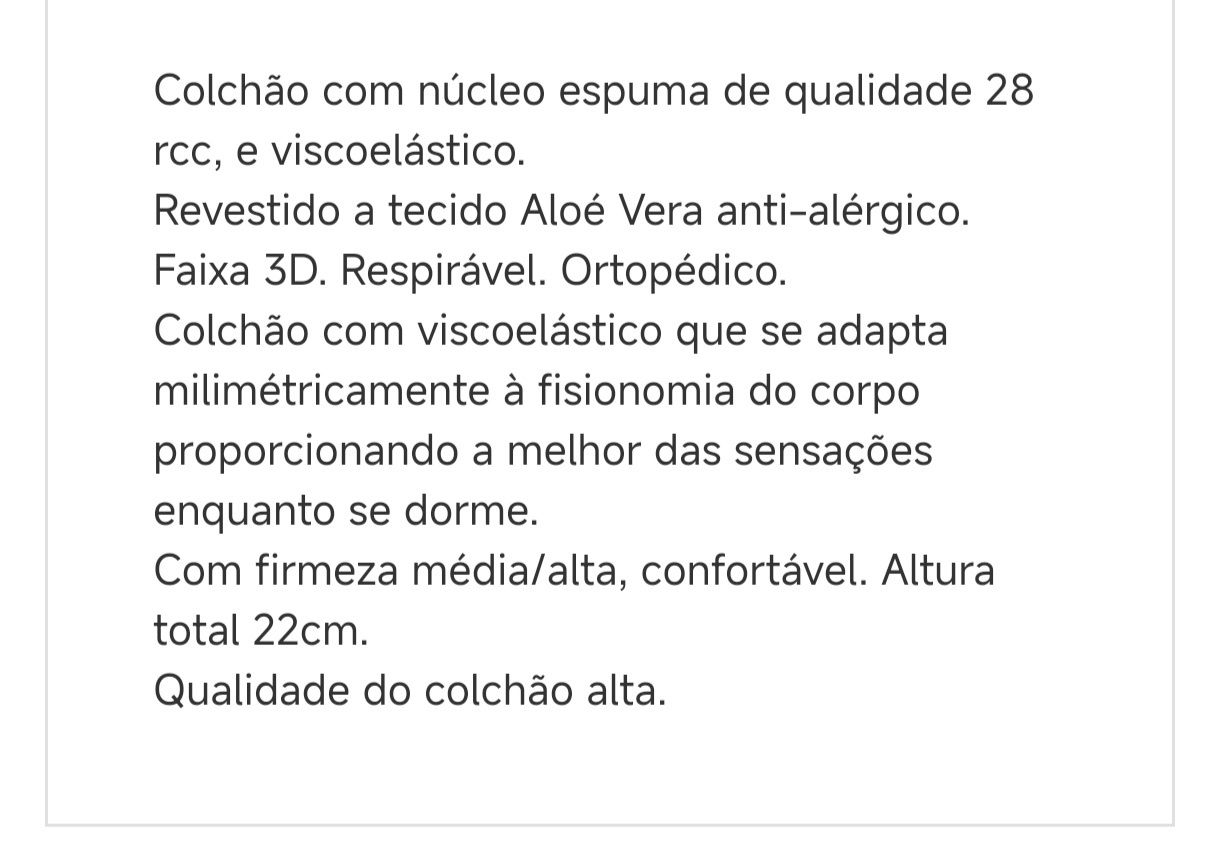 Colchão Aloé Vera