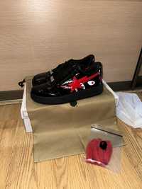 кроссовки Bape Sta full Black red leather 42