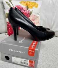 Rockport skórzane buty damskie szpilki czółenka czarne rozmiar 38,5