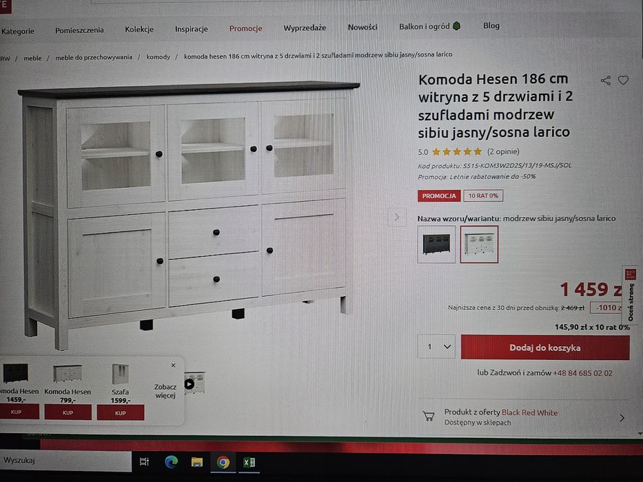 Komoda BRW do salonu/ jadalni