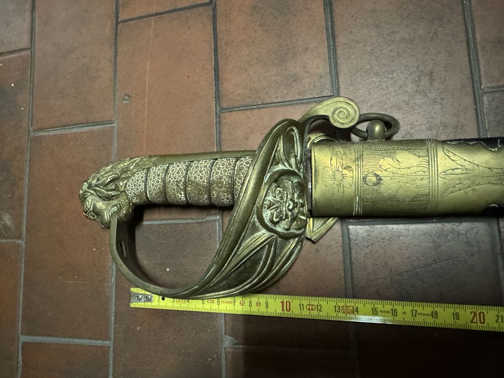 Sabre - Espada de Marinha Real Inglesa com coldre  Sec. XIX ant.a 1850