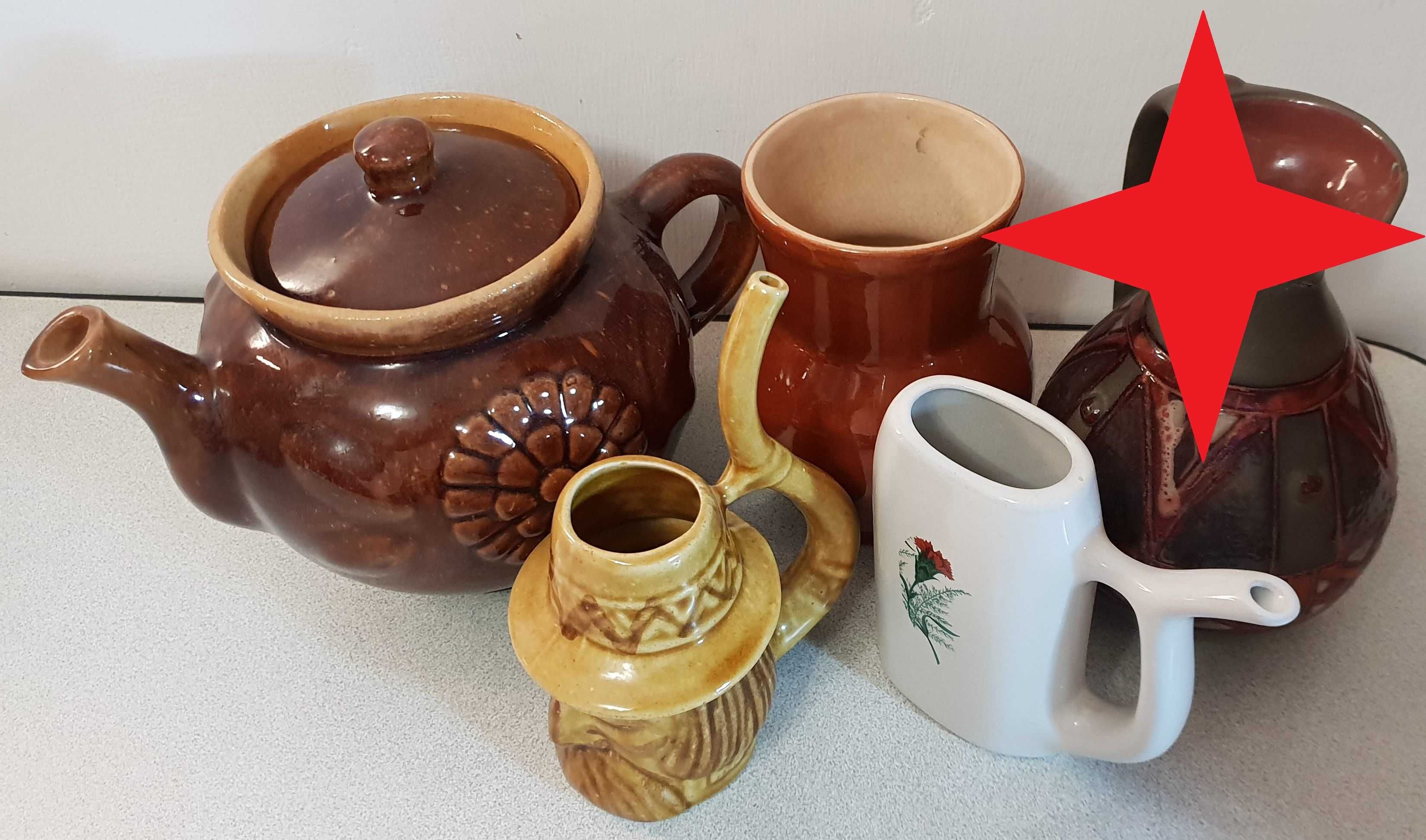 Глиняний посуд, кружки, глечики, поїлки