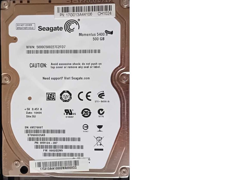 Dysk twardy Seagate Momentus 5400.6 500GB