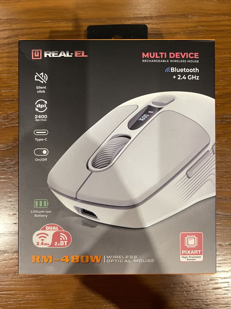 Мишка бездротова real-el bluetooth/2.4 Ггц