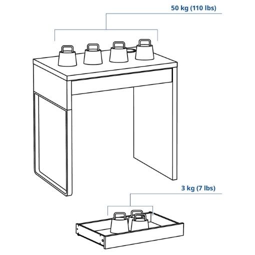 ІКЕA компактний письмовий стіл MICKE МІККЕ (73x50 см) чорний