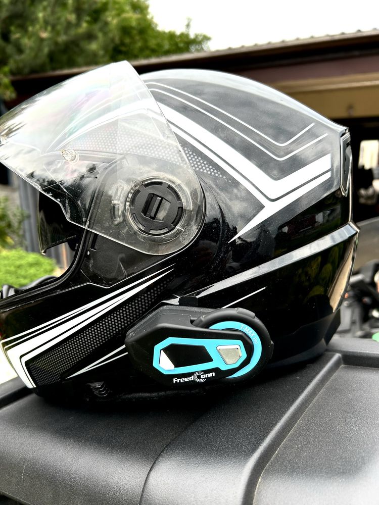 Kask motocyklowy szczękowNolan NMS035 z intercomem freedconn T-max pro