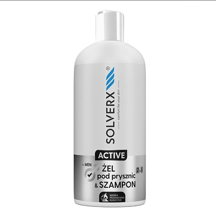 SOLVERX ACTIVE MEN Żel pod prysznic i szampon 2w1