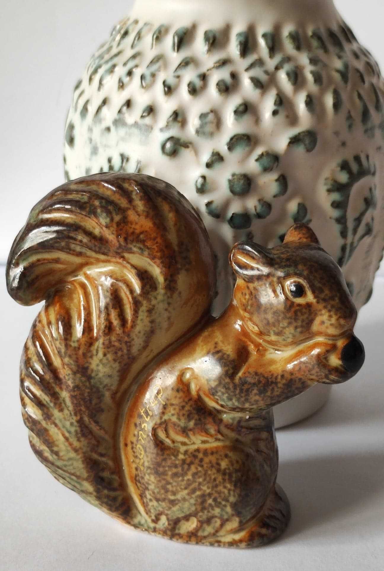 Stara ceramiczna figurka Wiewiórka Design Vintage
