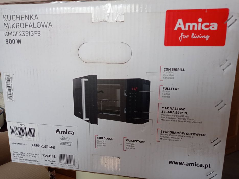 Mikrofalowka bez talerzowa nowa