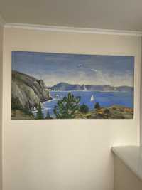 Картина маслом Крым скалы Море большая автор Салий В. 1977 года
