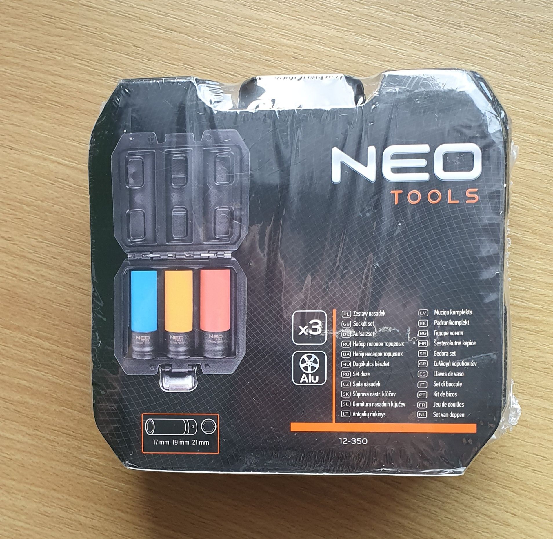 ZESTAW NASADEK do felg kol aluminiowych 3szt 17 19 21mm NEO TOOLS 12-3