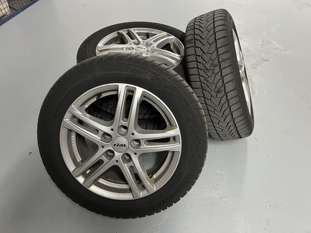 Jantes R16 com pneus Uniroyal 205/55 furação 5x114,3/67,1