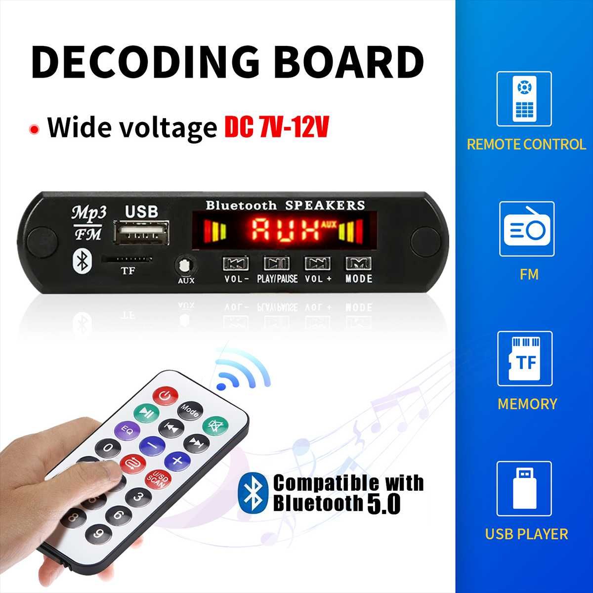 Bluetooth USB Fm радіо 3w -120w/3.7v -18v _MP3 модуль