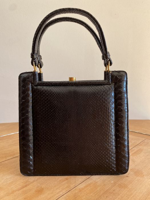 Mala em pele de cobra vintage genuina