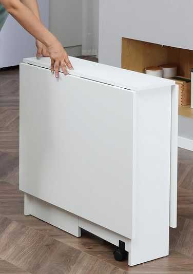 Mesa extensível dobrável de cozinha, de jantar, de apoio branca 140x75