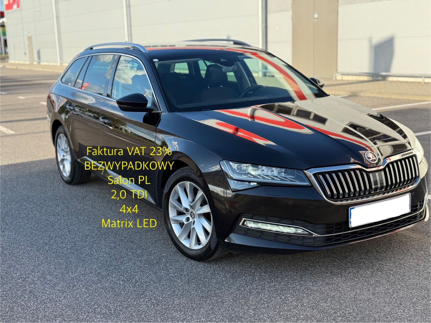 Skoda Superb 2,0 tdi 200km DSG 4x4 LED TOP matrix salon PL bezwypadkowy