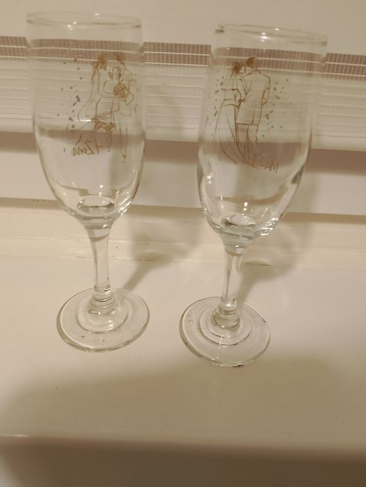 Kieliszki do szampana mąż i żona