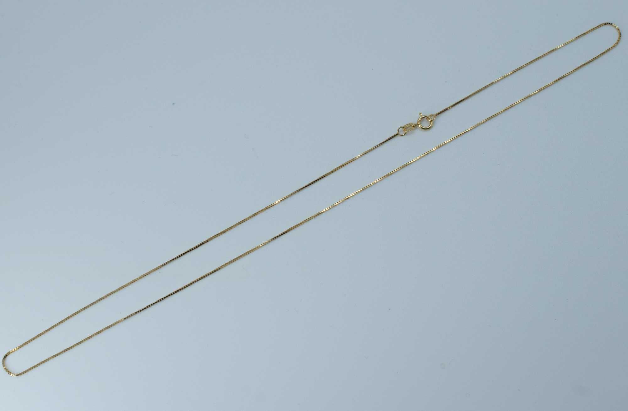 Złoty łańcuszek damski 585 1,44 gram 45cm Kostka Nowy