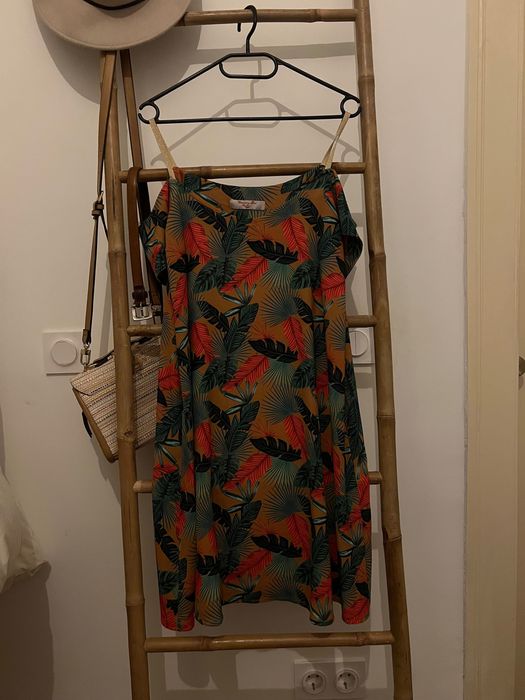 Vestido Charming Girl Paris — padrão tropical, tamanho S