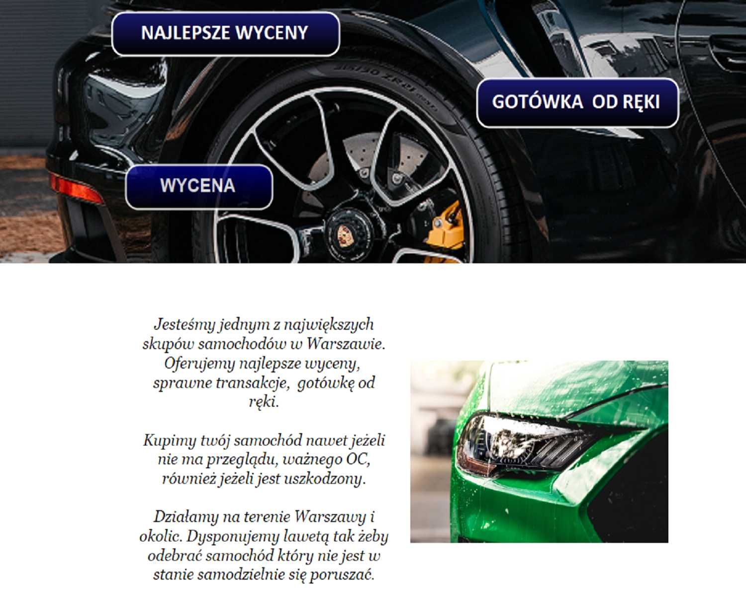 Tworzenie projektowanie stron internetowych strona dla skupu aut